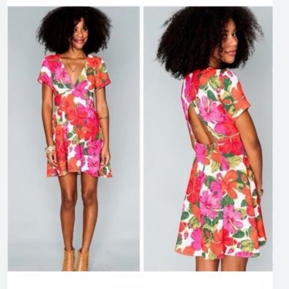 Show Me Your Mumu Ibiza Mini Tropical Dress in Bahama Mama Small - Picture 2 of 8